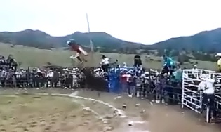 Bull Tosses a Man Up in the Air like a Toy (Watch Slow Motion) 
