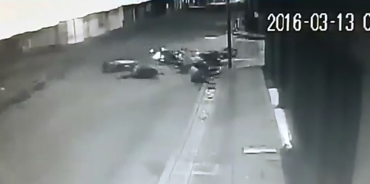 Entire Motorcycle Gang is Taken Out in One Bizarre Collision at Intersection 