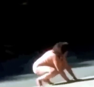 Naked Zombie Woman Chases Car..