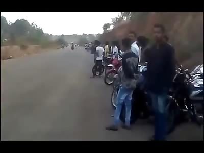 Brutal Stunt Collision between Motorcycles 