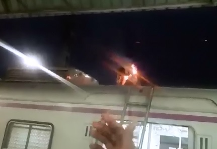 Man Burning Alive as he is Electrocuted on Platform 
