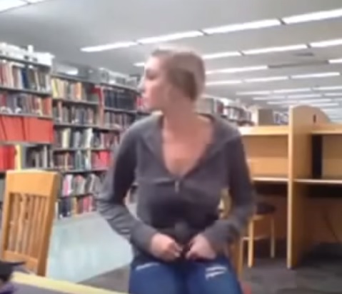 Whoops Girl caught Finger Fucking Herself in the Library 