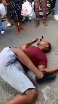 Man in a Contorted Position after Bad Accident is Still Alive