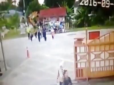 Truck runs over Couple who are Lagging Behind in the Street 