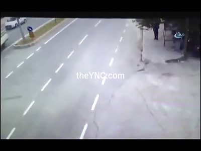 Hitting a Brick Wall Motorcyclist is Killed on Impact 