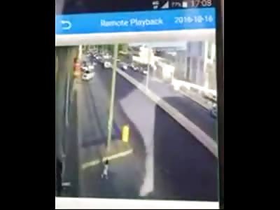 Poor Little Kid runs into the Street to Meet a Truck