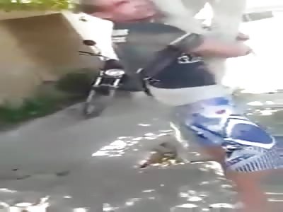 Thief tied to a tree gets beaten