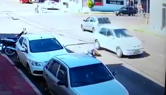 Clueless Woman is Blasted by Car 