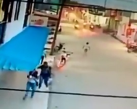 (Middle of Screen) Woman Commits Suicide by Motorbike (Watch Slow Motion) 