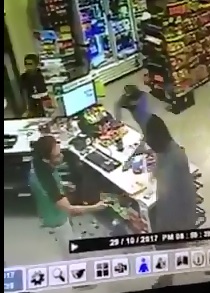 CCTV Catches Brutal Murder.,Store Clerk is Stabbed to Death as he Fights Back during Robbery 