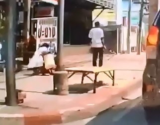 Asshole of the Year Kicks Little Boy walking with his Mother in the Head for No Reason At alll