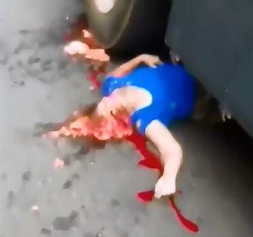 Epic Gore..Woman has her Brains Vacated out of her Skull all over the Street (2 Cell Phones) 