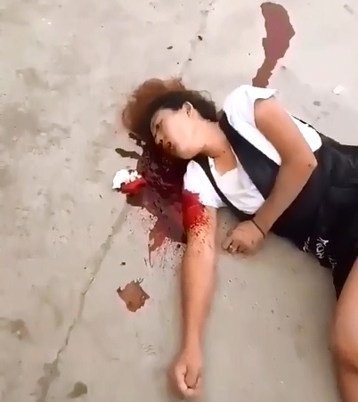 Asian Schoolgirl takes her Final Breaths of Life 