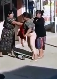 Mexican Women Rip the Skirt Off of other Female 