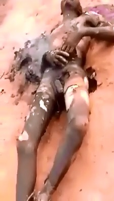 Smoldering Penis..Man in Pure Agony after being Burned Alive 