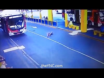 Woman Commits Suicide and Lands on her Head in Front of Bus 