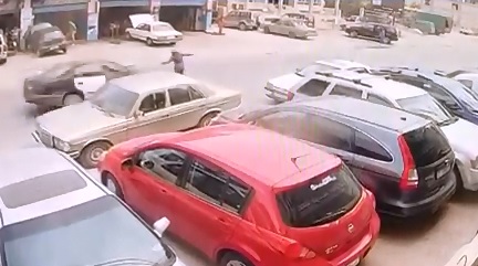 Muslim Woman Panics and is Blasted by Car 