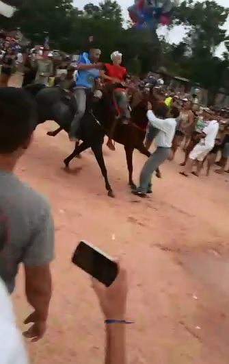 Brilliant Man Standing in the middle of the Horse Track is Trampled to Death (Slow Motion Added) 
