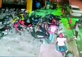 Watch the Biker in the Red Hat..Hes about to Get Executed from Behind 