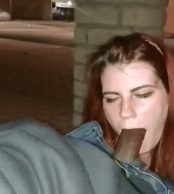 Girl High as hell gives Blowjob on Main Street, Cars driving by 