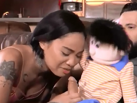 Girl turned On by Puppet Fucks the Performer 