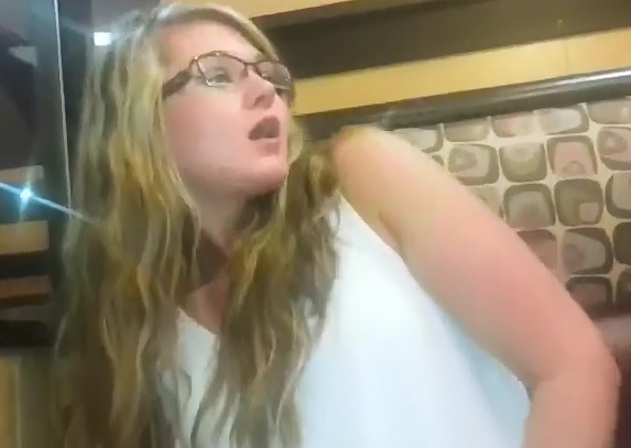 Girl Rides Giant Pink Dildo in McDonald's Booth 
