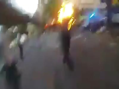 tasered & teargassed black turns into fireball