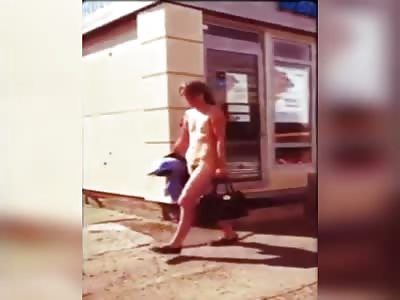 RUSSIA: crazy naked woman.