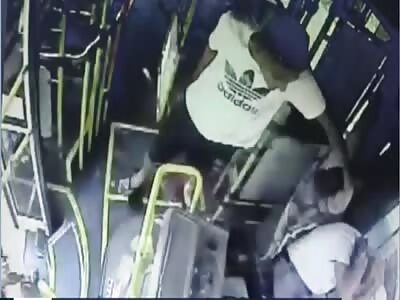 Road rage: man attacks bus driver.