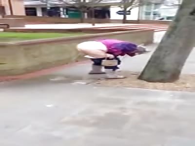Disgusting Woman Pissing in the Street