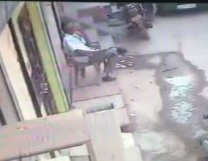 Old Man Enjoying the Day on a Chair is Going to be Crushed to Death