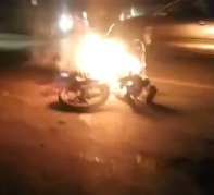 Thief Burns Alive Next to his Motorcycle