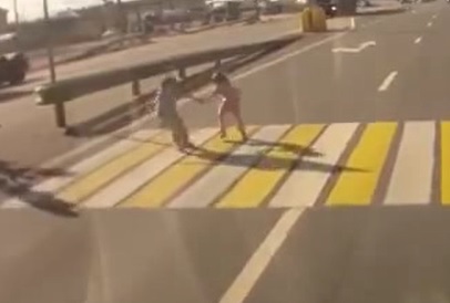 Horrible Video Shows Two Kids Struck by Car at Crosswalk