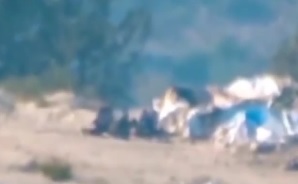 Group of Syrian Soldiers Blown Up by Guided Missile (w/ zoom)