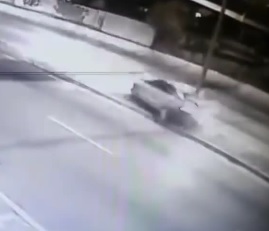 Car Hits Pole and Blows Up...Driver fried