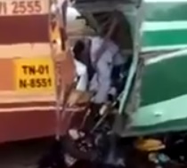 Rider is Crushed Between Two Buses! DAMN!