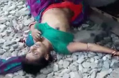 Woman Hit by Train Lays in Total Agony With her Titty out as Onlooker Snap Selfies