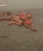 Gruesome accident leave many mutilated bodies on the road