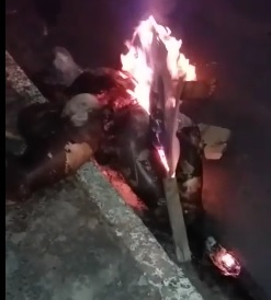 Dismembered Rapist Being Burned in The Street
