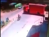 Rider Turns into a Fireball Right After Collision