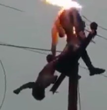 Man Tries to Save Another But is Electrocuted and Falls to His Death