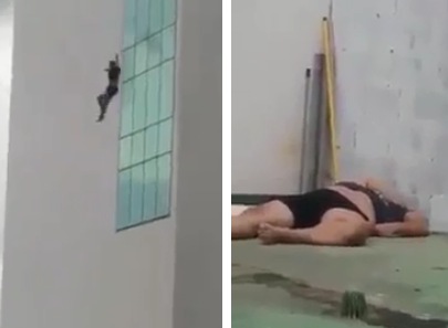 Man Commits Suicide Jumping from Building - Moment and Aftermath