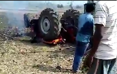 Live Action of Dude Dying Under His Flipped Over Tractor