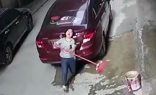 Woman Sweeping Gets Crushed by Car ... 