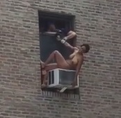 Deranged Mentally Ill Naked Woman with Big Tits Trying to Jump