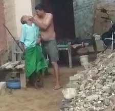 Scumbag Violently Abuses and Elderly Crippled Man (Better Quality)