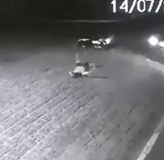 CCTV: Motorcyclist Flown