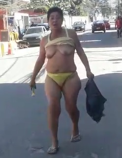 Crazy ass Drugged Up Woman Just Walking The Streets