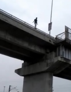 Woman's Live Suicide Off a Bridge 