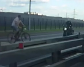 Bicyclist vs. Motorcycle ... Exact Moment One Dies